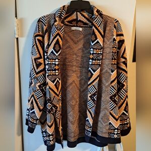 Woven Heart Multi Color Geometric Cardigan
